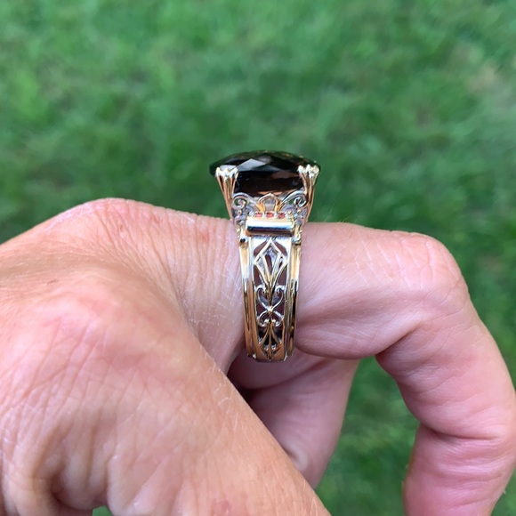 Micheal Valitutti Sterling Smokey Quartz Ring - Picture 4 of 17